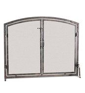 Old World Forged Iron Arched Door Fireplace Screen