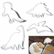 Mimgo Store Stainless Steel Cutter Set 4 Piece Dinosaur Animal Baking Biscuit Cookie Cutter Cake Mold Mould N2