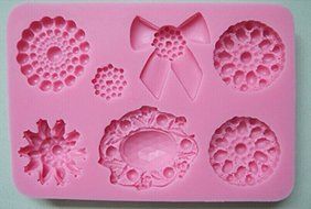 HSE New Arrival Flowers and bows shape Silicone Mold Cake Decoration Fondant Cake 3D Food Grade soap chocolate...