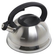 MyGift Stainless Steel Tea Kettle, 3 Quarts Whistling Water Pot, Silver N10