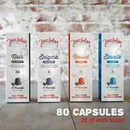 80 Jones Brothers Nespresso Compatible Coffee Capsules-Variety Pack -100% Pure Arabica (VARIETY BOX, 80 PODS) N23