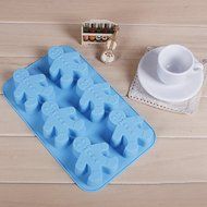 DUFUSTORE Chocolate Cake Candy Baking Silicone Bakeware Mould Snowman Pattern Random Color N3