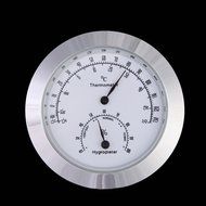 Easydeal Golden Round Alloy Thermometer Hygrometer for Violin Guitar Case Parts Replacement (SLIVER)