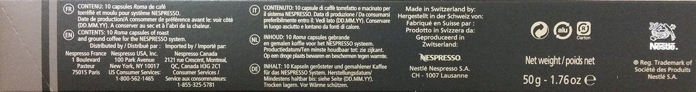 50 NESPRESSO COFFEE CAPSULES (10 x VOLLUTO, 10 x ROMA, 10 x COSI, 10 x VIVALTO LUNGO, 10 x ARPEGGIO) N5