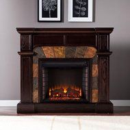 Avery 45 in. Convertible to Wall &amp; Corner Indoor Electric Fireplace in Classic Espresso, Can Fit TV up 43.5 in. N2