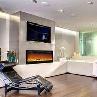 Madison 36 Inch Logs Recessed Wall Mounted Electric Fireplace N3
