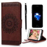 iPhone 7 Case (4.7 inch) - Wallet Folio Flip Embossed Totem PU Leather Case with Stand Card Slots and Slim Fit... N29