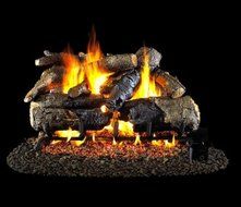 Peterson Real Fyre 24-inch Charred American Oak Log Set With Vented Propane Ansi Certified G46 Burner - Variable...