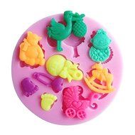 Lariy 3D Silicone Baby Bear Foot Birds Shape Fondant soap mold chocolate candy mold pink N2