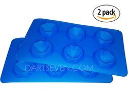 Fancy Diamond Ice Mold - Ice Tray - Cup Cake Topper - Soap - Wax &ndash; (6 Per Tray) Flexible Silicone Molds for Easy... N3