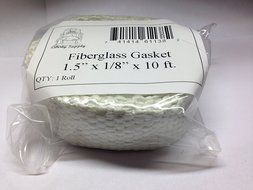 Flat Gasket Braided Fiberglass Rope 1/8" Thick x 1.5" Wide x 10' Roll. Wood Stove Door, Arch Pan, Oil Furnace