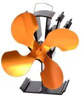 4-Blade Heat Powered Stove Fan for Wood / Log Burner/Fireplace - Eco Friendly(Gold)