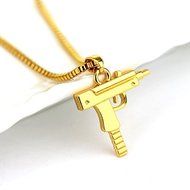 Actopus Hip Hop Jewelry Gun Necklace 65cm Long Chain Supreme Pendant Necklaces