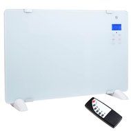 Giantex 1500w LCD Glass Panel Heater Wall Mount Silent Energy Saving Compact (White) N2