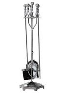 Pewter Fireplace Tool Set, 32"Hx10"DIAM, PEWTER