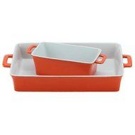 Omniware 1179245 2 Piece Baker Set with a Rectangle Baker and a Loaf Baker, Orange