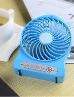 LBLI The new portable three mini USB charging 18650 lithium battery fan , blue JIAJU-YONGPING #0636