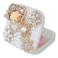 KAKA(TM) Fashion Box Kit 3D Handmade Rhinestone Bling Crystal Design Skull Pattern Decorated Black Mini Contact... N4