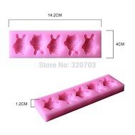 1pcs 3d Carton Animal Shape Silicone Lace Mold Cake Tools, Fondant Bakeware Decorating, Candy, Cookie, Jelly Tools N2