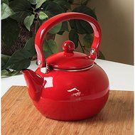 Calypso Basics Red 2-quart Tea Kettle, Dresses up the cook top, bright and shiny.