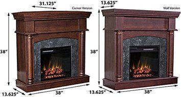 ChimneyFree Wexford Wall or Corner Infrared Electric Fireplace in Brown Cherry - 18DM9038-PM92 N2
