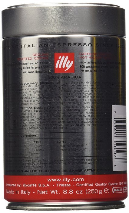 illy Caffe Normale Fine Grind (Medium Roast, Red Band) 8.8 coffee cans (Pack of 6)