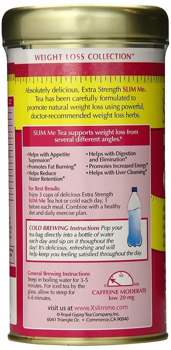 Zhena's Gypsy Tea Extra Strength Slim Me Green Tea, Raspberry Mint, 30 Count N4