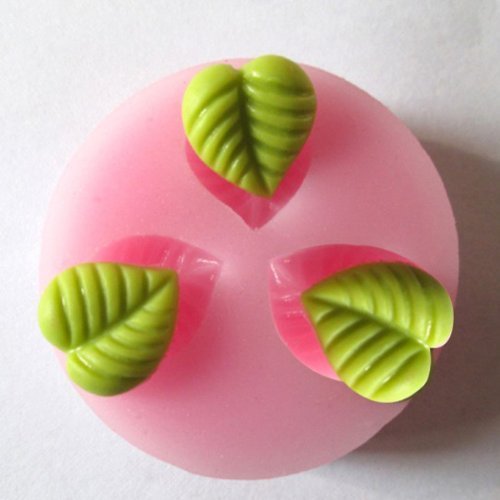 "F0121 Silicone Three Leaf leaves Cake Mould Fondant Soap Mould" shopping