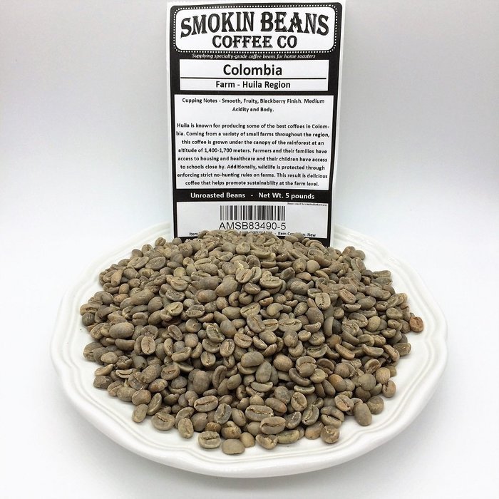 5-pounds &ndash; Colombia Huila &ndash; Green Unroasted Whole Coffee Beans - In a Burlap Bag - For Home Coffee Roasters &ndash;... N2