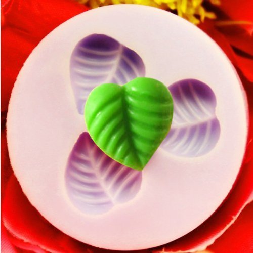 "F0121 Silicone Three Leaf leaves Cake Mould Fondant Soap Mould" shopping N2
