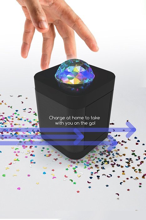 Sharper Image SBT613 Bluetooth Speaker With Lights, Wireless Party Speaker With LED Light Show (Black)