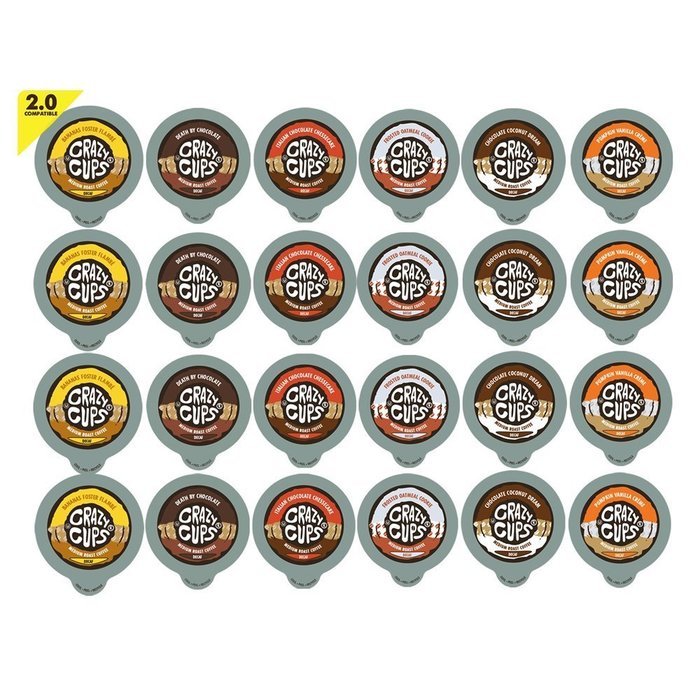 Crazy Cups Decaf Flavored Lovers Single Serve Cups for Keurig K Cups Brewer (24-Piece)