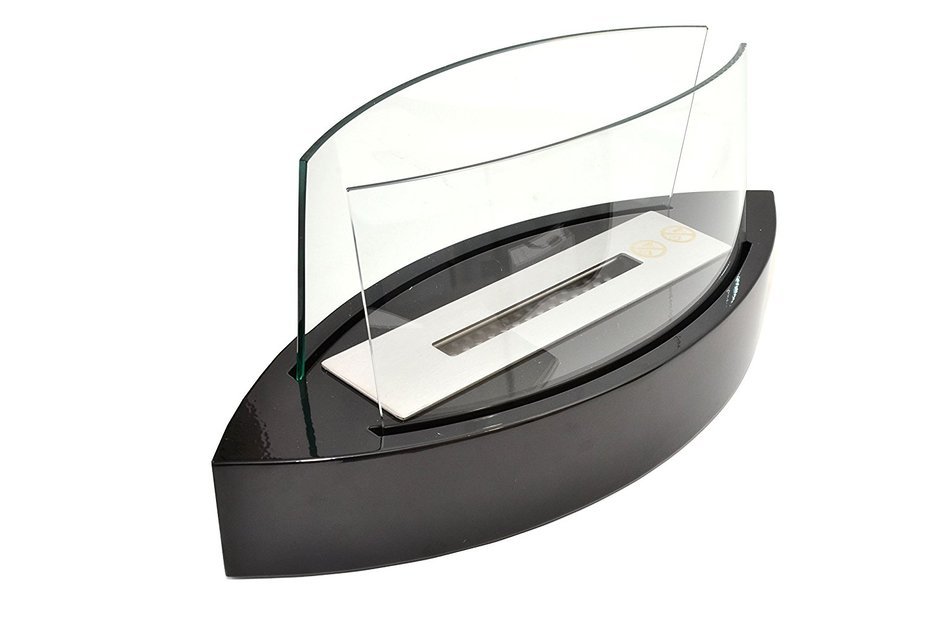 Chic Fireplaces- Luxury Concord Black Table Top Ventless Bio Ethanol Fireplace Indoor / Outdoor N4