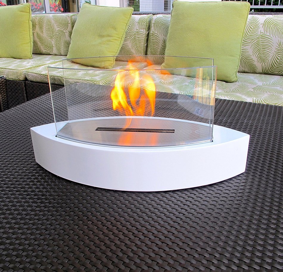 Chic Fireplaces- Luxury Concord Black Table Top Ventless Bio Ethanol Fireplace Indoor / Outdoor N6