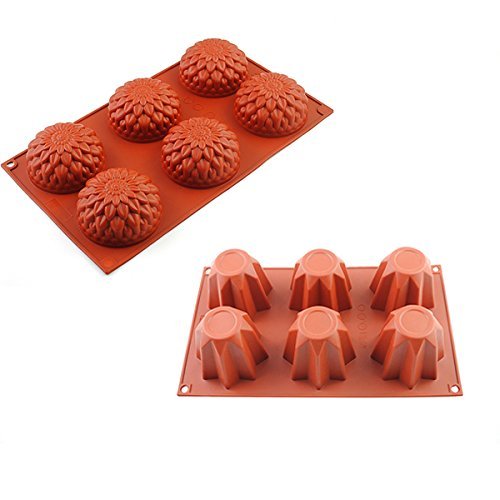 2win2buy 2Pcs Silicone Mold Fondant Cake Chocolate Decorating Candy Clay Pudding Bakeware