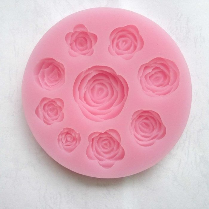 Allforhome Rose Blooming Sillicone Fondant and Gum Paste Silicone Resin Candy Moulds Cake Decoration Molds