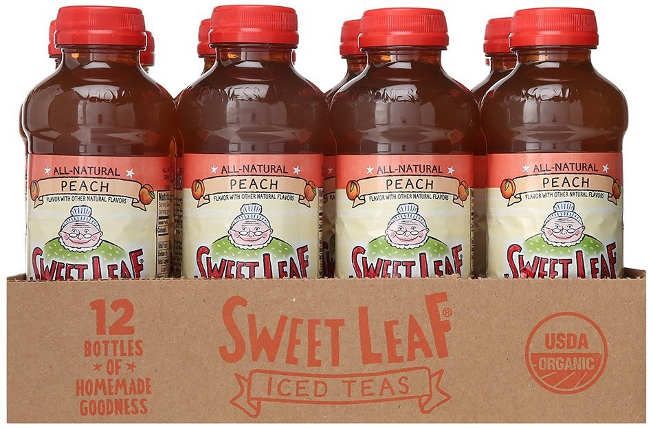 Sweet Leaf USDA-Certified Organic Iced Tea, Peach 16-ounce plastic bottles (Pack of 12) N4