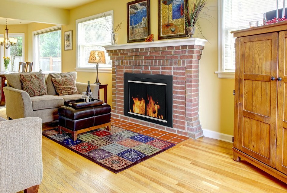 Pleasant Hearth AP-1131 Alsip Fireplace Glass Door, Medium N3