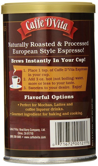 Caffe D'Vita Imported Instant Espresso, 3 Ounce Canister N2