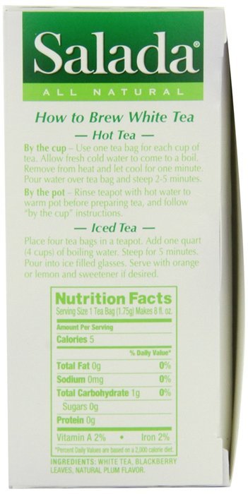Salada Pure White Plum Tea, 20-Count (Pack of 6) N2