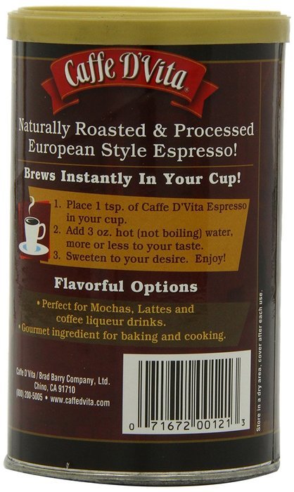 Caffe D'Vita Imported Instant Espresso, 3 Ounce Canister N3