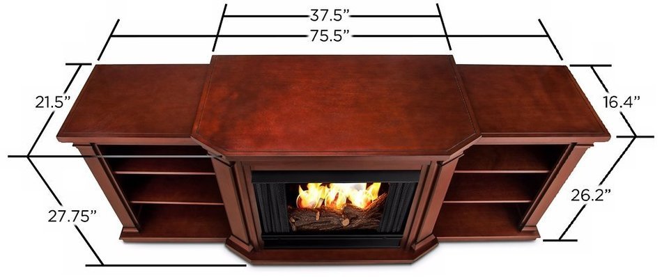 Real Flame Valmont Entertainment Center Ventless Gel Fireplace - Dark Mahogany N2