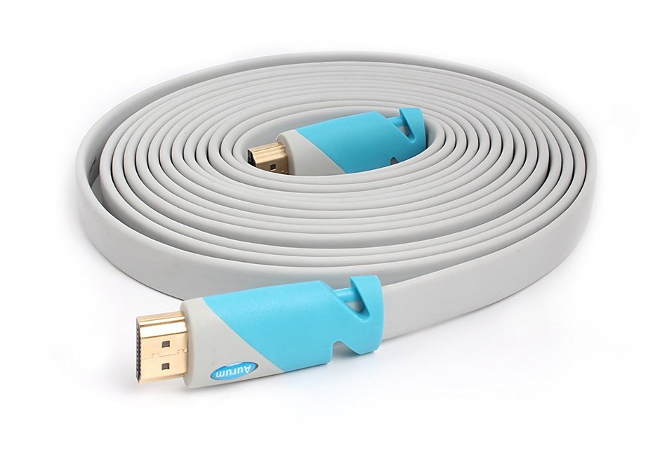 Aurum Flat Series - Flat HDMI Cable with Ethernet (40 Ft) - Supports 3D & Audio Return Channel [Latest Version... N7