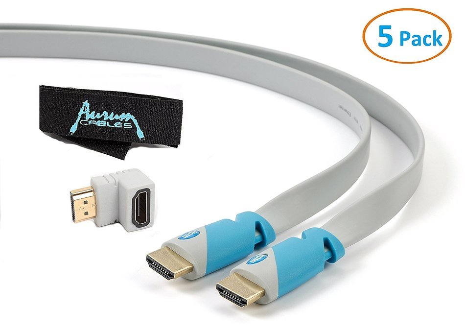 Aurum Flat Series - Flat HDMI Cable with Ethernet (40 Ft) - Supports 3D & Audio Return Channel [Latest Version... N10
