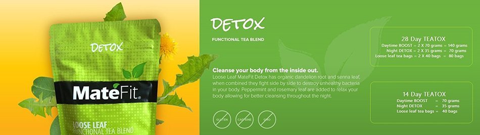MateFit Detox Loose Leaf Functional Tea Blend, 70 grams