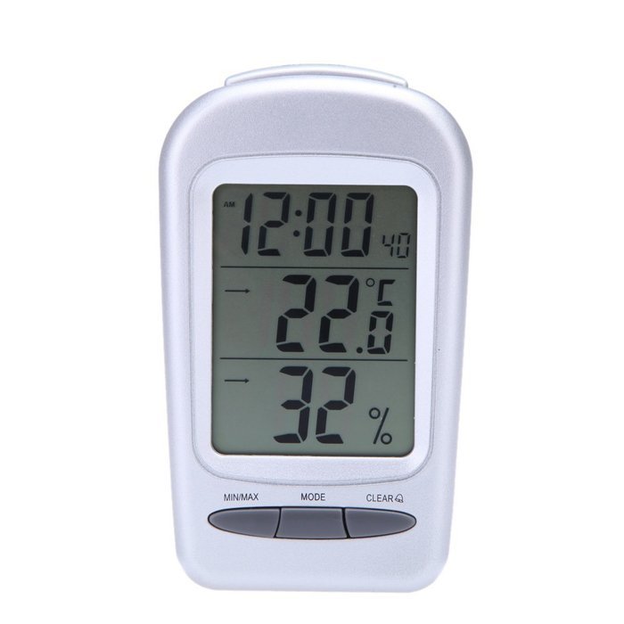 KKmoon LCD Digital Hygrometer Humidity Thermometer Temperature Meter Clock Home Indoor Use N4