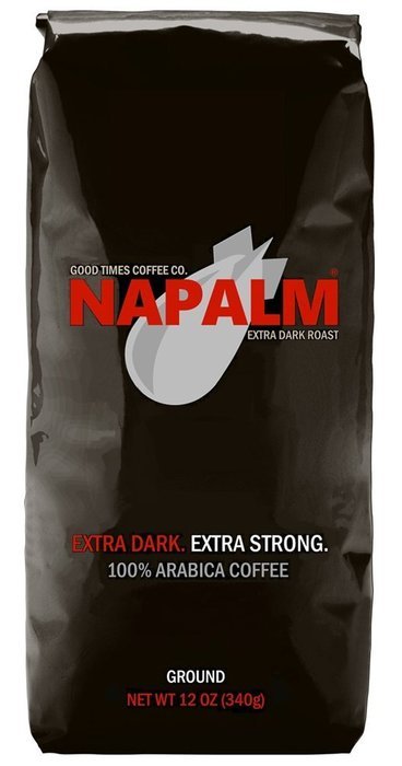 Napalm Coffee, EXTRA DARK ROAST, Ground Coffee, 100% Arabica, 12 Ounce Bag N4