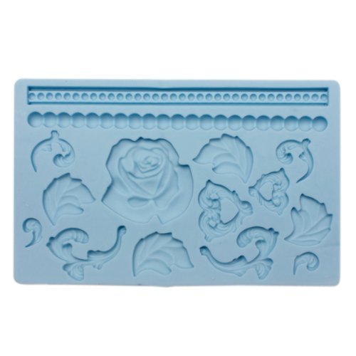 Rose Leaves Fondant Gum Paste Cake Silicone Mold