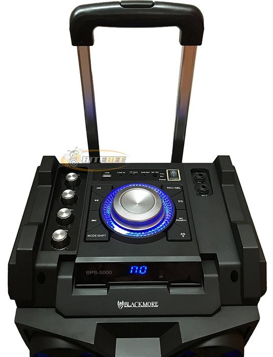 Blackmore BPS-5000 8" Rechargeable Speaker w/Bluetooth/FM/USB/TF/AUX-In/Mic/Remote N6