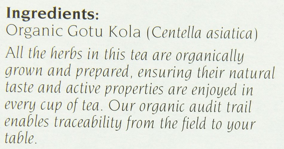 Teabags Herbal Tea Gotu Kola Tea Organic 24 BAG N3